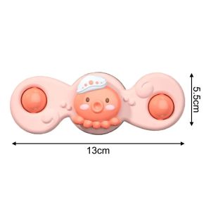 Montessoris Baby Spin Top Bath Toys For Boy Children Bathing Sucker Spinner Suction Cup Toy For Kids 2To4 Years Rattles Teether