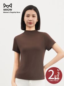 miiow | Slimming Effect Modal Short Sleeve T-Shirt Shoulder Width Regular Fit Summer New Style Casual Base Shirt For Women