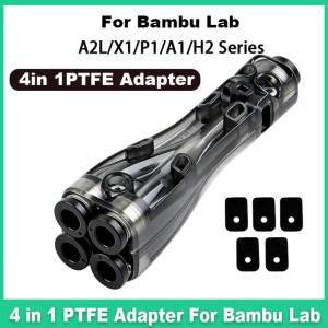 4 in 1 PTFE Adapter for Bambu Lab A2L/H2C/H2D/H2S/P1S/P1P/X1C/A1/A1 MINI Connector 4 Feeder Modules Upgrade Bambulab Accessories
