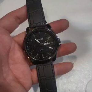 JAM TANGAN COUPLE SEIKO TALI KULIT TANGGAL HARI AKTIF KASUAL FORMAL MEWAH BISA COD