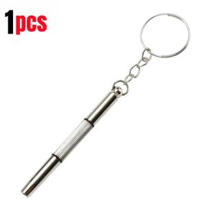 1-10Pcs Mini 3in1 Eyeglasses Screwdriver Portable Stainless Steel Spectacles Keychain Repair Tools