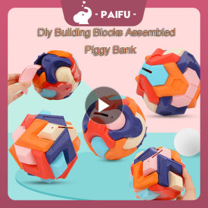 PAIFU DIY Building Blocks Assemble Piggy Bank Safe Box Money Boxes For Children Tabung Duit Elektronik Digital Coins Cash Saving Safe Deposit ATM Machine Kid Birthday Gifts Others