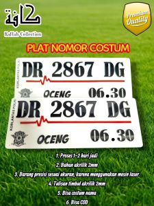 PLAT NOMOR COSTUM AKRILIK TIMBUL BERKUALITAS BISA REQUEST NAMA