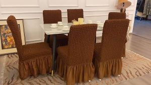 Seersucker Skirt Elastic Chair Cover Seat Cover for Home Hotel Wedding Banquet Party Dinner Chair Case