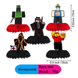 Robloxed Forsaken Chance Honeycomb Table Centerpieces 5Pcs Paper Ornaments Birthday Party Decorations Party Favors Supplies
