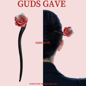 New Chinese Style Ancient Rose Flower Hairpin Womens Qipao Hanfu Elegant Headwear Dry Cracked Design Floral Accessory