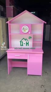 BÀN HỌC SINH NHỰA ĐÀI LOAN CÓ MÁI MÀU HỒNG CAO CẤP HCM