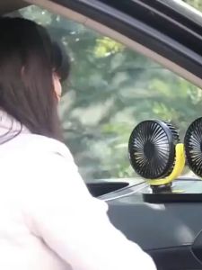 12V Double Headed Car Fan for All Vehicle Type 360 Degree Rotation Car Fan Cooler Foldable Silent Fan For Car Back Seat Air Conditioning 3 Speed Adjustable Mini Usb Fan Desk Fan car Cooling Double Headed Car Fan 360 Degrees Vehicle Electronic Fan (24V)