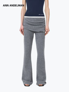 ANN ANDELMAN | Wrinkle Design Layered Knit Flare Pants