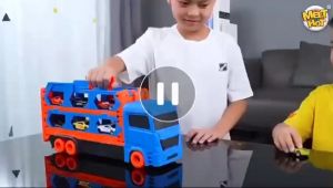 Đồ Chơi Trẻ Em Bộ Hotweels Xe Tải 3 Tầng Kèm 6 Xe Đua Nhỏ Mô Hình Đường Đua Dài 1.65 - 2m Có Thể Gấp Gọn Cho Bé - Tiệm Nhà Sóc 2023