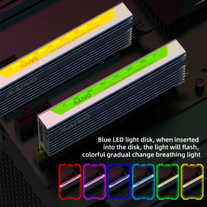 MAIWO NVMe M.2 SSD to PCIex16/x8/x4 Expansion Card Adapter with Aluminum Heatsink and RGB light Bar