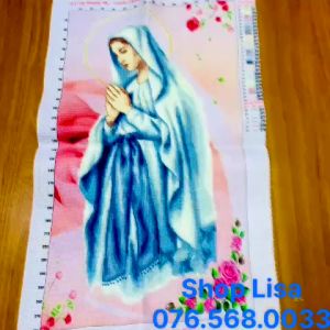 Tranh thêu chữ thập ĐỨC MẸ đã thêu 64x38cm thành phẩm a1108