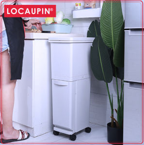 Locaupin Housekeeping Household Sorting Trash Can Large Garbage Storage Box Plastic Garbage Sorting Paper Basket Trash can