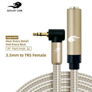 GOLLEY LION 1/4 to 3.5mm Headphone Adapter Right-Angle 3.5mm Male to TRS Female Stereo Audio Cable for Amplifiers Guitar Piano Home Theater Devices