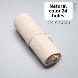 Color Canvas Color Pencil Bag 24 Pieces 36 Pieces 48 Pieces 72 Holes Large Capacity Multi-Functional Cute Minimalist Pen Curtain Boys and Girls Sketch Color Pencil Bag Student Art Only for Painting Pen Curtain Cosmetics Bag