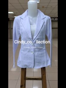 BLAZER PUTIH WANITA FORMAL BLAZER PUTIH JAS DOKTER JAS KANTOR BLAZER OFFICE BAHAN TEBAL CEWEK BLAZER WANITA