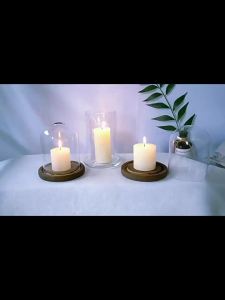 Aromatherapy Glass Candlestick Diptyqu Heat-Resistant Transparent Glass Extinguishing Lampshade Home Candle Ornaments Windproof Glass Cover