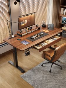 QIANTONG | Solid Wood Adjustable Table With Drawer