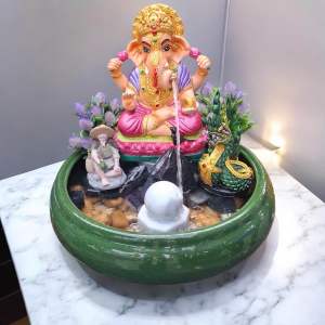 ชุดน้ำพุพร้อมองค์พญานาค องค์พระพิฆเนศชุดหินหมุนพร้อใช้งาน เหมาะสําหรับใช้เสริมฮวงจุ้ยปรับฮวงจุ้ย มีปั๊มน้ำพร้อมใช้งาน