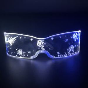 LED Foldable Luminous Glasses Cyberpunk Technology Luminous Glasses Disco Bar Party Luminous Cheer Road