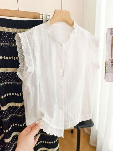 XIAOER | High Quality 100% Cotton Heavy Embroidery Edge Trimmed Womens Blouse