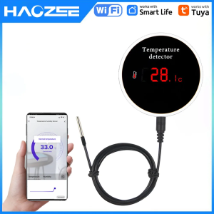 Tuya WIFI Hygrometer Thermometer Temperature Humidity Sensor With 1/3 Meter External Probe Smart Life Digital Monitor Remot