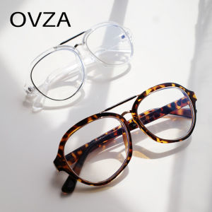 OVZA Fashion Optical Eyeglasses Frame Women Punk Style Anti Blue Light Glasses Men Oval Frame S1000