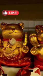 มวกวักสีทองขนาด 9 นิ้ว มาพร้อมสายชาร์ตไฟบ้าน