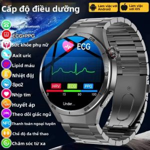 Đồng Hồ Thông Minh NFC Dành Cho Nam 2025 Thiết Bị Theo Dõi Sức Khỏe Mới Với Chức Năng ECG+PPG Đo Lipid Máu Axit Uric Huyết Áp Gọi Bluetooth Đồng Hồ Thông Minh Thể Thao