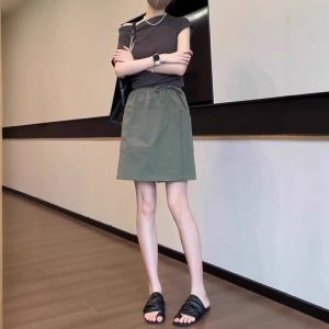 High Waist A-Line Cargo Pants Skirt plus Size Womens Summer Fashion Pear Shape Slimming Wide Leg Short Skirt Commute Style