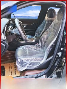 Thickened Plastic One-time Car Seat Cover Automotive Repair Dirt Resistant Seat Protector Cover Car Maintenance Three-piece Set