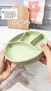 Combo khay ăn dặm silicone thìa dĩa uốn cong 360 độ cho bé tập xúc ANBE Việt Nam chất lượng cao chính hãng CBKT