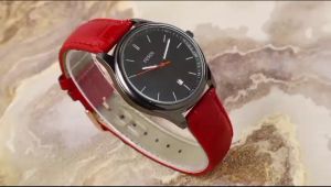 Paket Box Exclusive + PaperBag + Buku Manual / Jam Tangan FOS Bulat Simple VA-836OR / Jam Tangan Fashion Pria Tali Kulit Diameter 4 cm