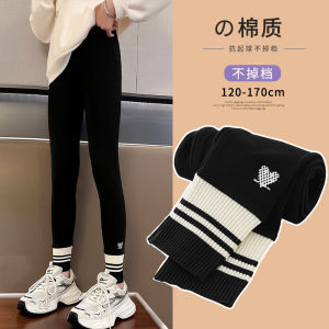 Thickened Fleece Lined Autumn Winter Girls Trousers One-Piece Warmth Base Layer Pants for Children Girls Sporty Style Long Pants