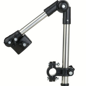 Adjustable Stainless Steel Umbrella Holder for Wheelchairs & Bikes - Foldable Design with Swivel Connector for Sun Protection