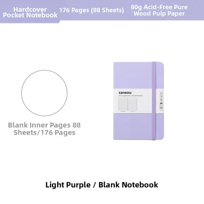 Portable A6 Small Notebook Journal Pocket Size Work Diary Blank Horizontal Grid Pages Premium Leather Cover Customizable