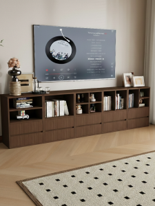 KEBIXIONG | Landing Modern Minimalist TV Stand with Storage and Bookshelf