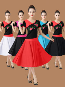 Bộ Đồ Tập Thể Dục Square Dance 2025 Mới Dành Cho Nữ Bộ Váy Nửa Thân Trên Và Váy Thể Thao Mùa Hè Phù Hợp Với Phụ Nữ Từ 40-49 Tuổi