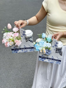 Creative Autumn First Cup of Milk Tea Handheld Realistic Flower Box Gift for Girlfriend Best Friend Birthday Anniversary