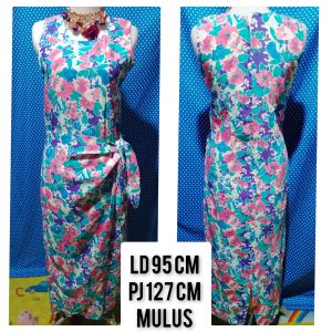 LONGDRESS GAUN PESTA LILIT BIRU BUNGA 342