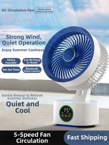 Smart AI Voice Control Air Circulation Fan Wall Mounted Toilet Office USB Timed Ultra Quiet Small Desktop Electric Fan 1307A