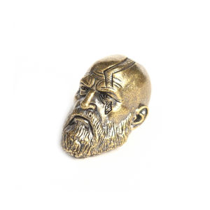 Long Bearded Spartan Warrior Brass Knife Beads EDC Outdoor DIY Paracord Woven Paracord Rope Decompression Toy Edc Accessory