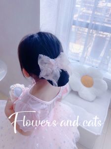 เครื่องประดับผมสาวบัลเล่ต์ของดอกไม้และแมวตาข่ายคลุมผมทรงกลมสําหรับเครื่องประดับผมเต้นรําแบบยืดหยุ่นสําหรับเด็ก