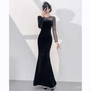 Elegant Mermaid Velvet Evening Dress