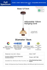 French Retro High-End Glass Pendant Light