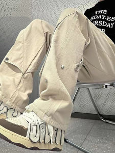 American High Street Deconstructed Workwear Pants Mens Straight Leg Long Trousers Spring Autumn Fashion Brand Youth Vitality Style