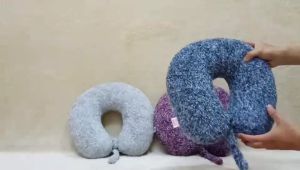 Dreamtoys96 Bantal Leher Bulu Polos Headrest Travel