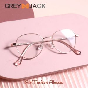 Grey Jack Frame Kacamata Bahan Titanium Model Oval Ringan Kokoh Fashion Wanita Bisnis Style Simple Ringan Bisa Minus Antiradiasi Bluecromic 98449
