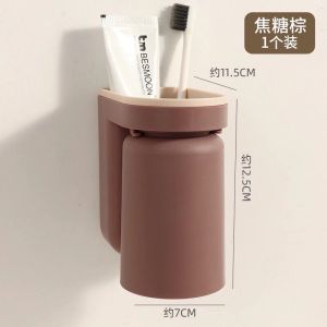 Holder Tempat Sikat Gigi SET Gelas Kumur Model Aesthetic/ Rak Tempel Sikat Gigi Multifungsi
