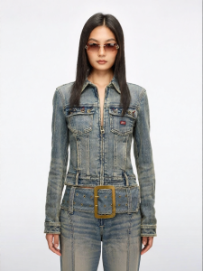 Vintage Multiple Buttons Short Denim Jacket